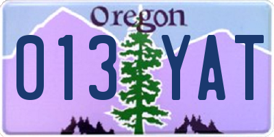 OR license plate 013YAT