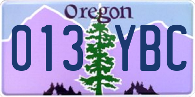 OR license plate 013YBC