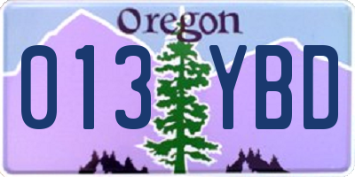 OR license plate 013YBD