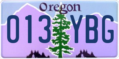 OR license plate 013YBG