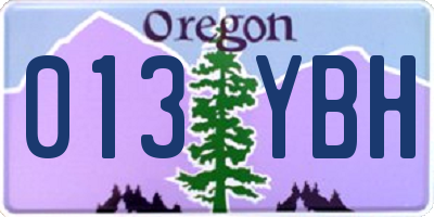 OR license plate 013YBH