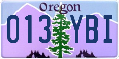 OR license plate 013YBI