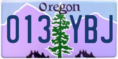 OR license plate 013YBJ
