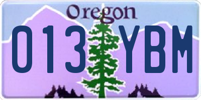 OR license plate 013YBM