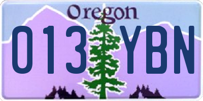 OR license plate 013YBN