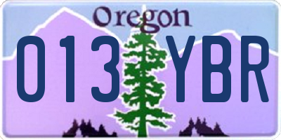 OR license plate 013YBR