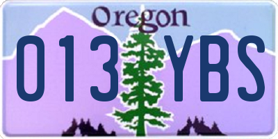 OR license plate 013YBS