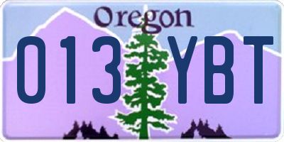 OR license plate 013YBT