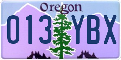 OR license plate 013YBX
