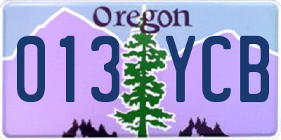 OR license plate 013YCB