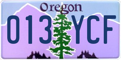 OR license plate 013YCF