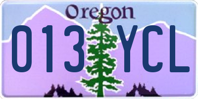 OR license plate 013YCL
