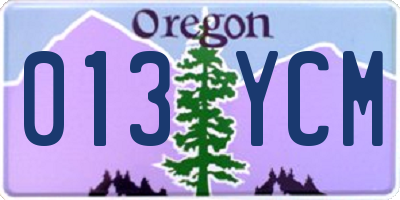 OR license plate 013YCM