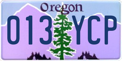 OR license plate 013YCP