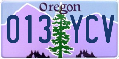 OR license plate 013YCV
