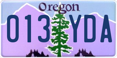 OR license plate 013YDA