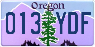 OR license plate 013YDF