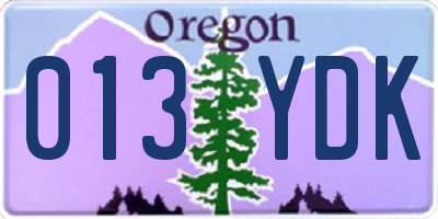 OR license plate 013YDK