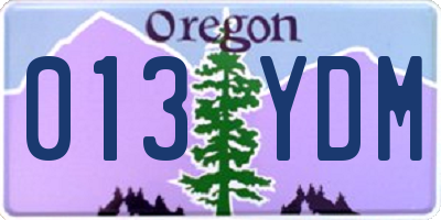 OR license plate 013YDM