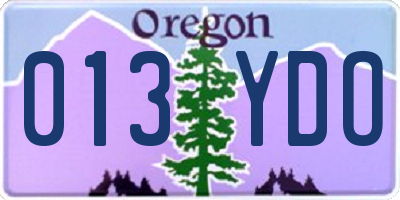 OR license plate 013YDO