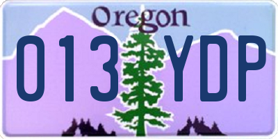 OR license plate 013YDP