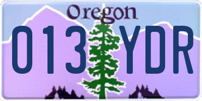 OR license plate 013YDR