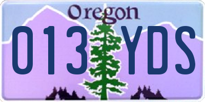 OR license plate 013YDS