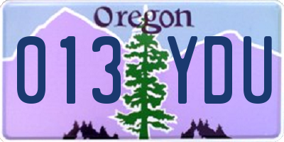 OR license plate 013YDU