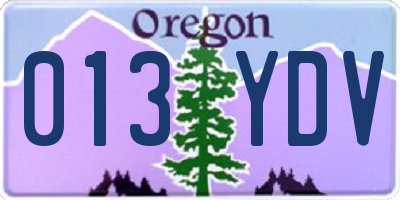 OR license plate 013YDV