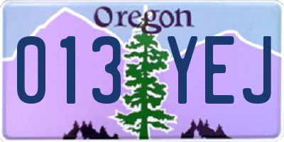 OR license plate 013YEJ