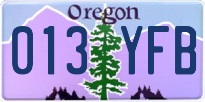 OR license plate 013YFB