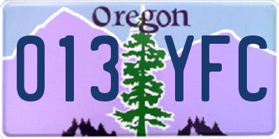 OR license plate 013YFC