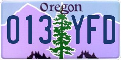 OR license plate 013YFD