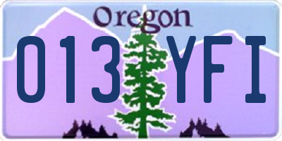 OR license plate 013YFI