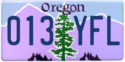 OR license plate 013YFL