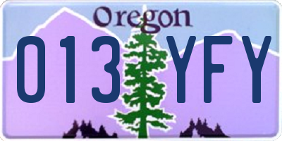 OR license plate 013YFY