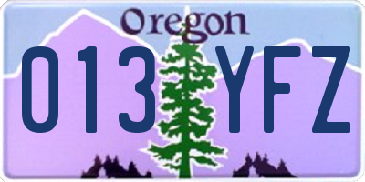 OR license plate 013YFZ