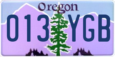 OR license plate 013YGB