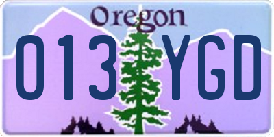 OR license plate 013YGD