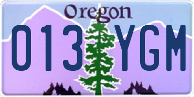 OR license plate 013YGM