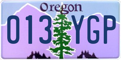 OR license plate 013YGP