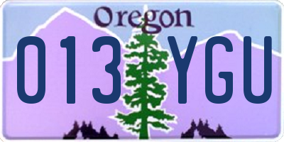 OR license plate 013YGU