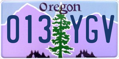 OR license plate 013YGV