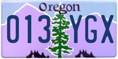 OR license plate 013YGX
