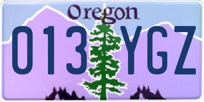OR license plate 013YGZ