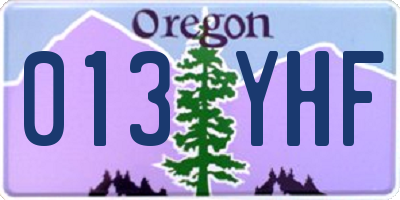 OR license plate 013YHF
