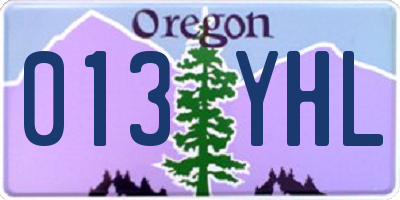 OR license plate 013YHL