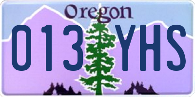OR license plate 013YHS