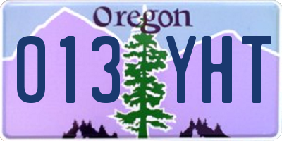 OR license plate 013YHT