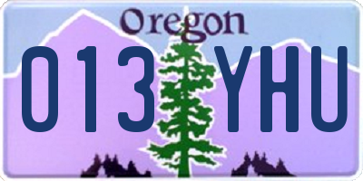 OR license plate 013YHU